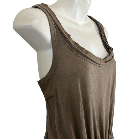 Ann Taylor Loft Taupe Brown Sleeveless Blouson Knit Casual Dress sz Medium M - Picture 2 of 16